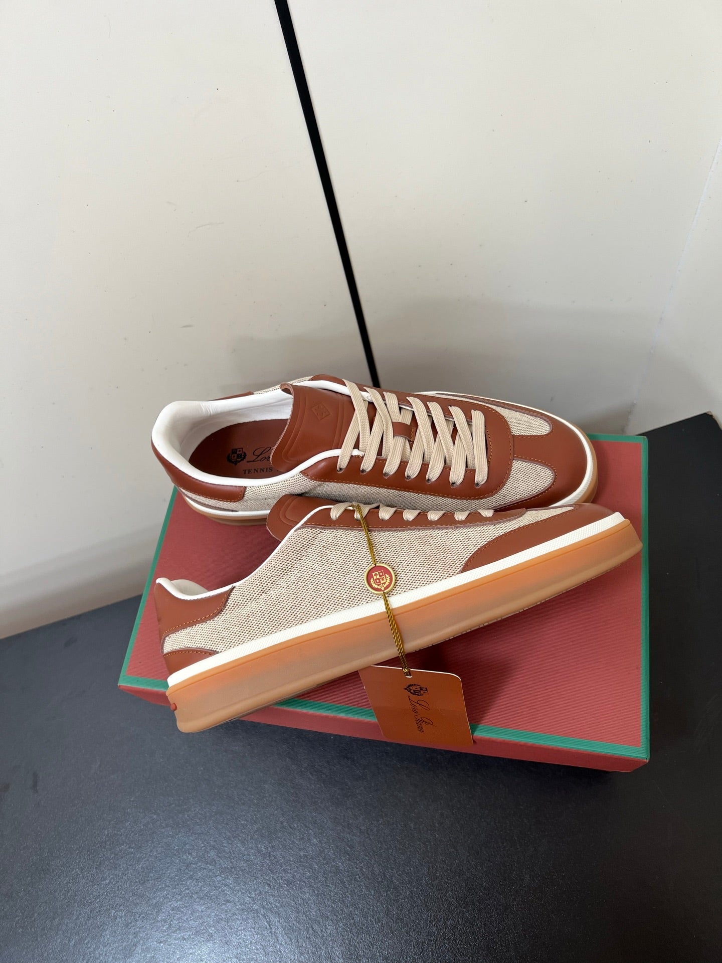 LP 25S TENNIS WALK SNEAKERS IN CHESTNUT CALFSKIN