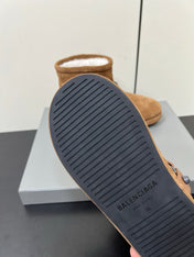 BALENCIAGA 25S ALASKA ANKLE BOOTS IN BROWN SUEDE AND LAMBSKIN