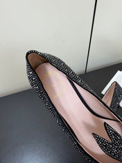 DIOR 26S POINTED-TOE HIGH HEELS 35MM IN BLACK SUEDE CRYSTAL