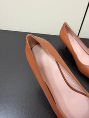 DIOR 26S POINTED-TOE HIGH HEELS 35MM IN RUST BROWN CALFSKIN GOLD HARDWARE