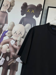 LV BLACK COTTON T-SHIRT YELLOW LOGO 238915