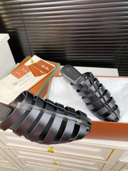 LP KAEDE SANDALS BLACK CALFSKIN