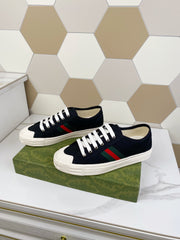 GG JULIO SNEAKER WITH WEB BLACK CANVAS