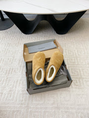 FLAT ANKLE BOOTS IN CIDER BROWN SUEDE AND SHEARLING LINING