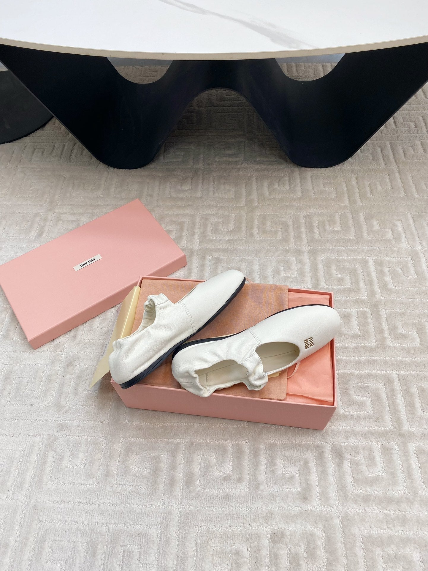 MARY JANE FLATS IN WHITE SMOOTH LAMBSKIN