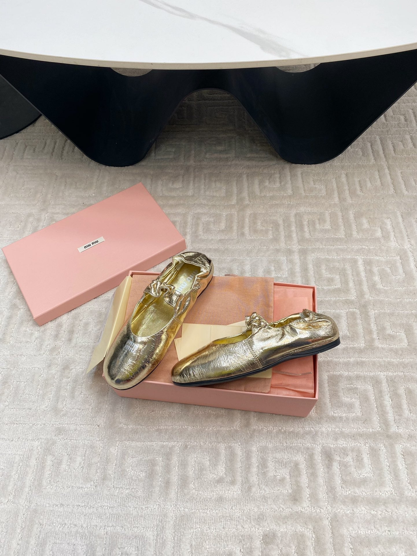 MARY JANE FLATS IN GOLD METALLIC SMOOTH LAMBSKIN