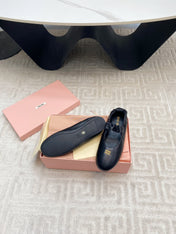 MARY JANE FLATS IN BLACK SMOOTH LAMBSKIN