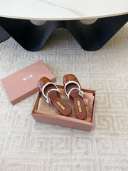 MARY JANE MULE PUMPS IN RED BROWN GLOSSY SHEEPSKIN