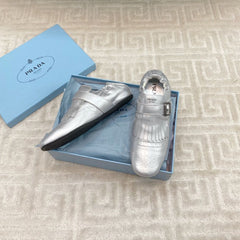 TASSEL LOAFERS IN SILVER METALLIC LAMBSKIN