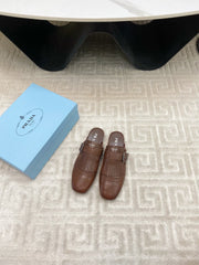 TASSEL MULES IN RUSSET BROWN LAMBSKIN