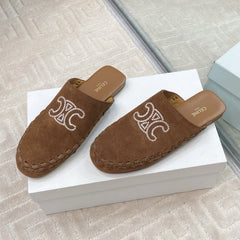 MARLOU MULE IN PEANUT BROWN SUEDE