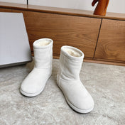 BALENCIAGA 25S ALASKA ANKLE BOOTS IN WHITE SUEDE