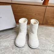 BALENCIAGA 25S ALASKA ANKLE BOOTS IN WHITE SUEDE