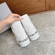 BALENCIAGA 25S ALASKA ANKLE BOOTS IN WHITE SUEDE