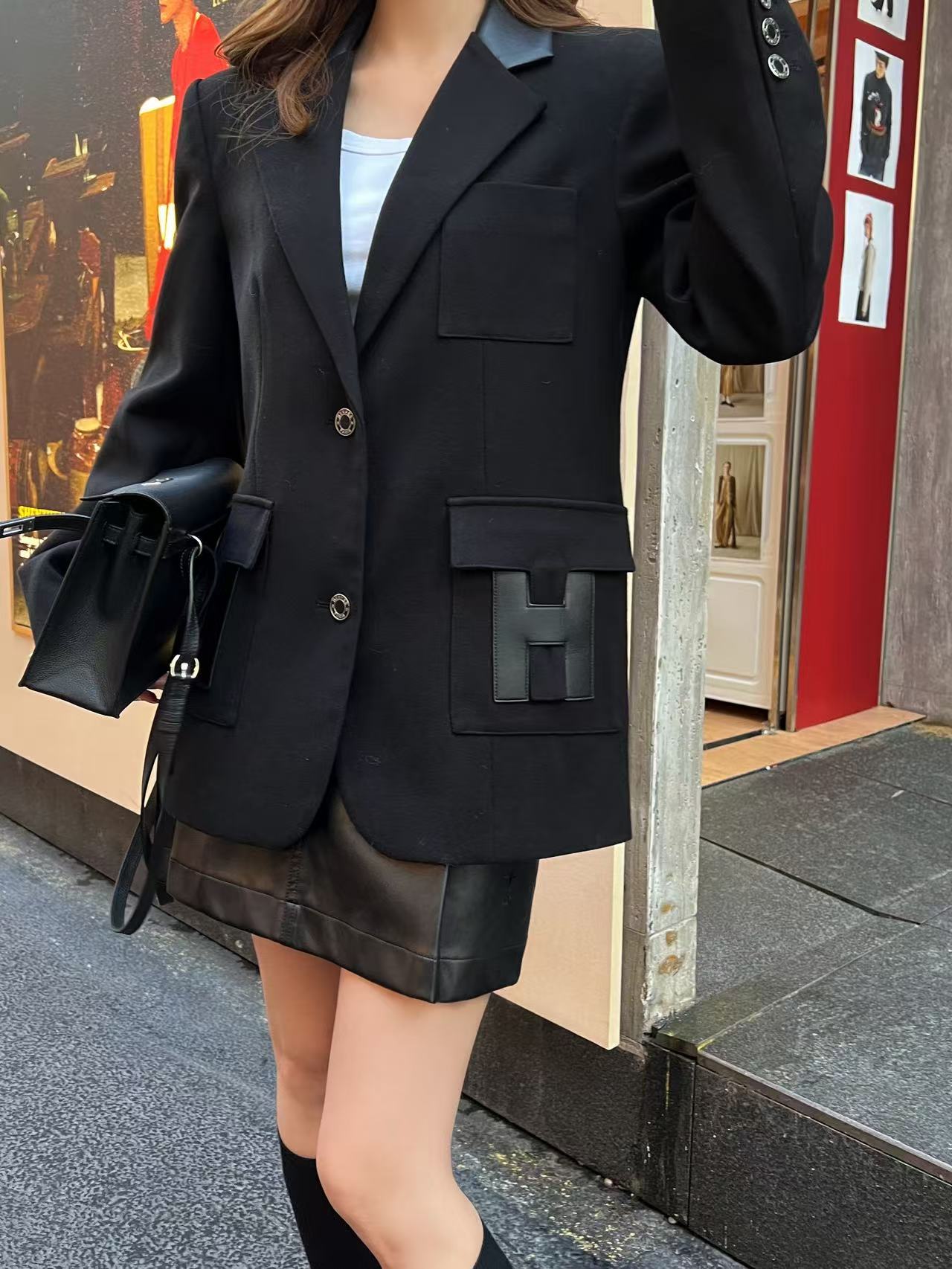 HERMES 25S LAPEL BLAZER 389