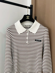 MIUMIU LONG-SLEEVE KNIT POLO STYLE 265