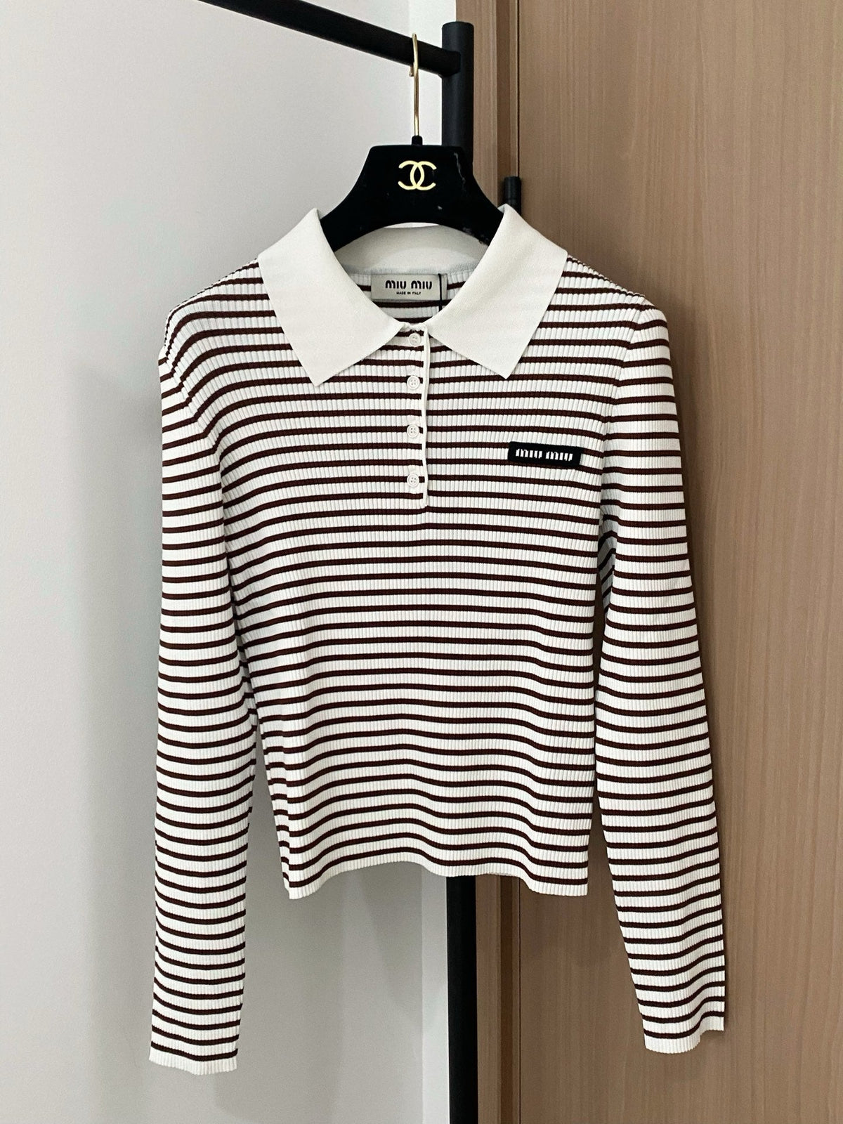MIUMIU LONG-SLEEVE KNIT POLO STYLE 265