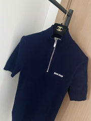 MIUMIU SHORT-SLEEVE KNIT TOP STYLE 264