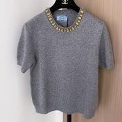 PRADA 25S BEADED CREW NECK SWEATER 322