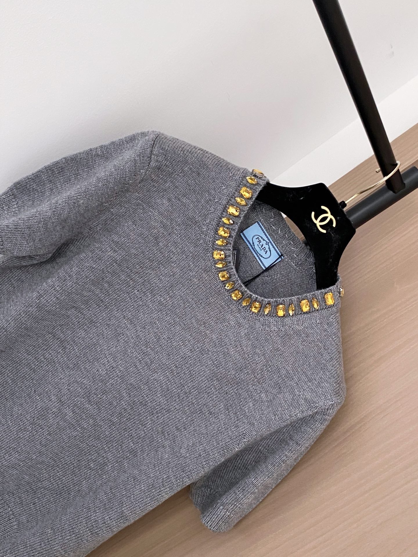 PRADA 25S BEADED CREW NECK SWEATER 322