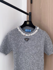 PRADA 25S SHORT-SLEEVE KNIT TOP 394