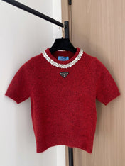 PRADA 25S SHORT-SLEEVE KNIT TOP 393