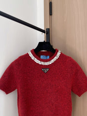 PRADA 25S SHORT-SLEEVE KNIT TOP 393
