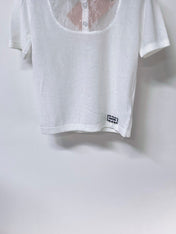 MIUMIU 26S RUFFLED COLLAR POLO SHIRT 1153