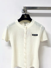 MIUMIU 26S SHORT SLEEVE KNIT CARDIGAN TOP 1240
