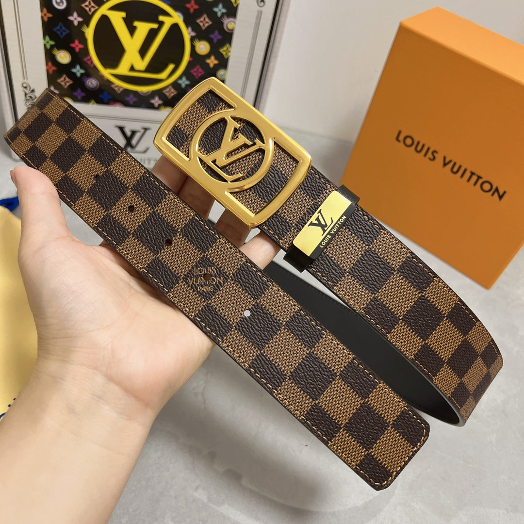 LV 25S BELT 38 MM IN BROWN CALFSKIN 593229