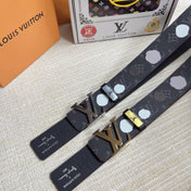 LV 25S BELT 38 MM IN DARK CHARCOAL GRAY CALFSKIN 593280
