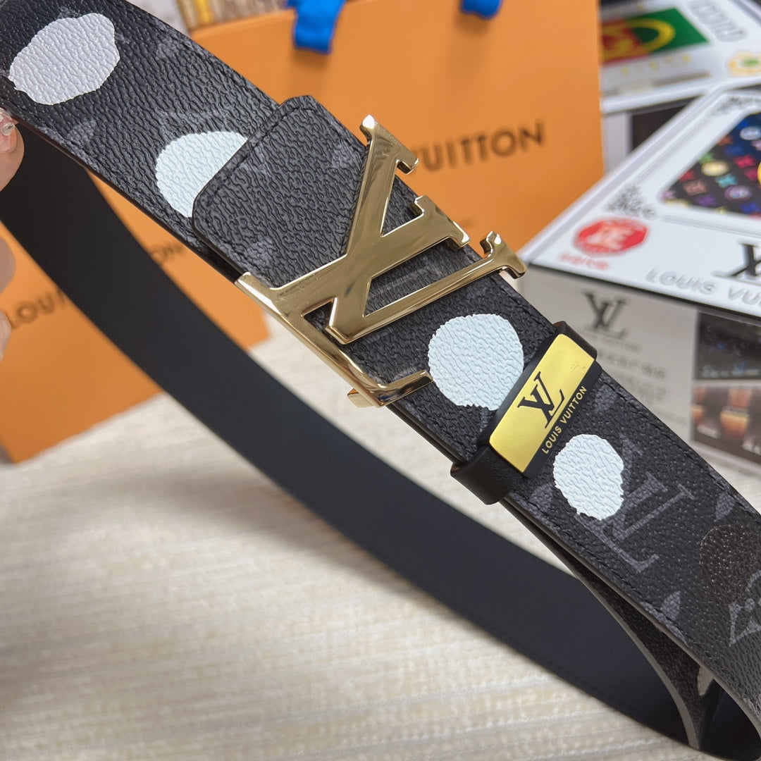 LV 25S BELT 38 MM IN DARK CHARCOAL GRAY CALFSKIN 593280