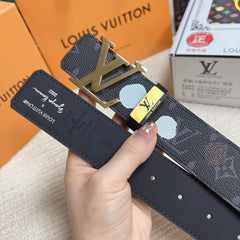 LV 25S BELT 38 MM IN DARK CHARCOAL GRAY CALFSKIN 593280