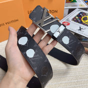 LV 25S BELT 38 MM IN DARK CHARCOAL GRAY CALFSKIN 593281