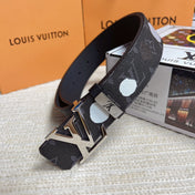 LV 25S BELT 38 MM IN DARK CHARCOAL GRAY CALFSKIN 593281