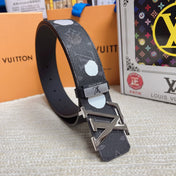 LV 25S BELT 38 MM IN DARK CHARCOAL GRAY CALFSKIN 593281