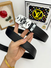 LV 25S BELT 35 MM IN BLACK CALFSKIN 593218