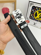 LV 25S BELT 35 MM IN BLACK CALFSKIN 593218