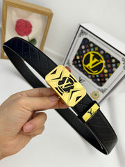 LV 25S BELT 35 MM IN BLACK CALFSKIN 593219
