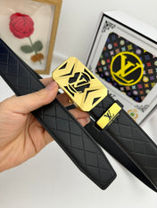 LV 25S BELT 35 MM IN BLACK CALFSKIN 593219