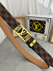 LV 25S BELT 35 MM IN BROWN CALFSKIN 593274