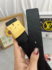 LV 25S BELT 38 MM IN BLACK CALFSKIN 593277