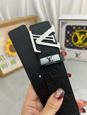 LV 25S BELT 38 MM IN BLACK CALFSKIN 593278