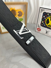 LV 25S BELT 38 MM IN BLACK CALFSKIN 593278