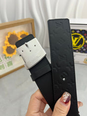 LV 25S BELT 38 MM IN BLACK CALFSKIN 593278