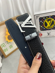 LV 25S BELT 38 MM IN BLACK CALFSKIN 593289