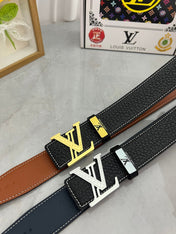 LV 25S BELT 38 MM IN BLACK CALFSKIN 593289