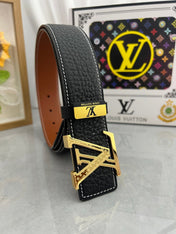 LV 25S BELT 38 MM IN BLACK CALFSKIN 593290