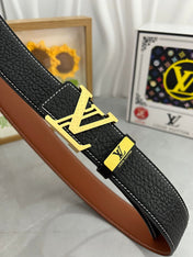 LV 25S BELT 38 MM IN BLACK CALFSKIN 593290