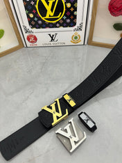 LV 25S BELT 38 MM IN BLACK CALFSKIN 593284